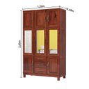 Ver imagem 4 de Guarda Roupa Solteiro 8 Portas 3 Espelhos 3 Gavetas e Pés Paris Marrom/Mogano