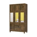 Ver imagem 3 de Guarda Roupa Solteiro 8 Portas 3 Espelhos 3 Gavetas e Pés Paris Marrom/Castanho