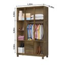 Ver imagem 2 de Guarda Roupa Solteiro 8 Portas 3 Espelhos 3 Gavetas e Pés Paris Marrom/Castanho