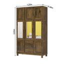 Ver imagem 4 de Guarda Roupa Solteiro 8 Portas 3 Espelhos 3 Gavetas e Pés Paris Marrom/Castanho