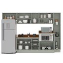 Ver imagem 4 de Cozinha Koya 6 Peças 316,8cm Armários Aéreos Paneleiro Balcões com Tampo Rodapé Verde 250050