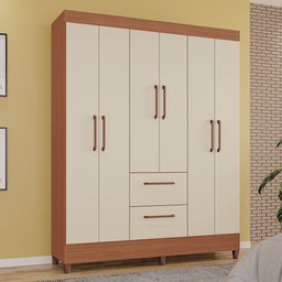 Guarda-Roupas Star 100% MDF Tuboarte 6 Portas 2 Gavetas - 1