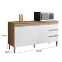 Ver imagem 4 de Balcão Pia Andréia 160cm Amêndoa-branco com Tampo Mdp - Ajl Móveis Amêndoa-branco