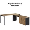 Ver imagem 4 de Mesa Escritorio Office 180x160 Cm 25856 Nogal Sevilha Preto Artesano