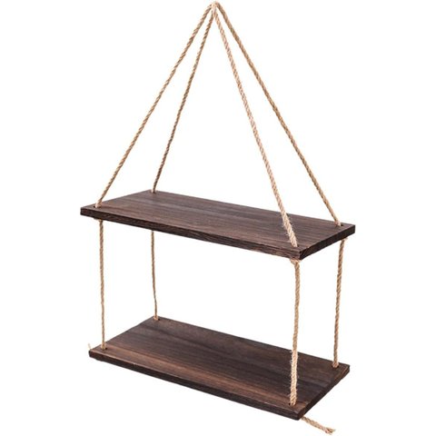 Prateleiras de parede em madeira  para armazenamento, com suporte para plantas