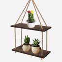 Ver imagem 2 de Prateleiras de parede em madeira  para armazenamento, com suporte para plantas