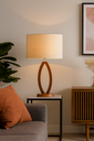 Ver imagem 2 de Abajur Ar Art. para Decoração Imbuia Cup Tec Bege Ref 436 E27 Bivolt