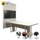 Ver imagem 4 de Conjunto Escritório Mesa 2,00m Pé Metal e Painel P/ Tv Cz F5 Cor:cinza