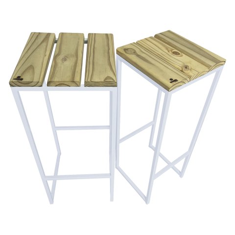 Kit Banquetas Strassis Design Sd-5040 Branca