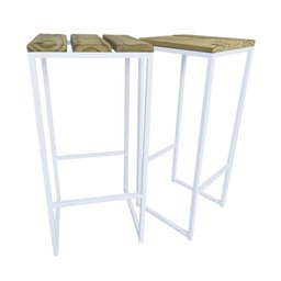 Kit Banquetas Strassis Design Sd-5040 Branca - 4