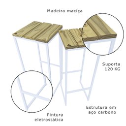 Kit Banquetas Strassis Design Sd-5040 Branca - 6
