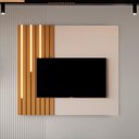 Ver imagem 2 de Painel Suspenso Boto 1.4 com Led Sala P/ Tv até 58" Off White/nature