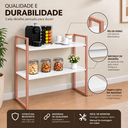 Ver imagem 3 de Aparador Industrial Buffet Mesa Prateleira Cantinho do Cafe 80x90 Luxo Sala Bufet Rose