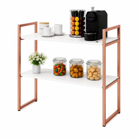 Aparador Industrial Buffet Mesa Prateleira Cantinho do Cafe 80x90 Luxo Sala Bufet Rose