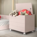Ver imagem 1 de Baú Caixa de Brinquedos Toys com Tampa e Rodízios Rose Matic