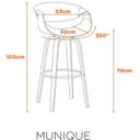 Ver imagem 4 de Banqueta Munique Assento Tecido Nude Base Madeira 105 Cm - 70796