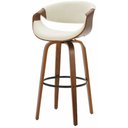 Ver imagem 1 de Banqueta Munique Assento Tecido Nude Base Madeira 105 Cm - 70796