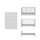 Ver mais imagens de Berço 3 em 1 para Colchão 130x60cm com Cômoda 4 Gavetas Brisa Multimóveis Mp4743 Branco
