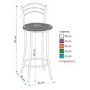 Ver imagem 2 de Kit 2 Banquetas Cromadas Preto BC26-B E507 Tre Paroni