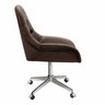 Cadeira Escritório Giratória Lua Capitonê Poltrona com Rodinhas Home Office - Veludo Marrom - 3