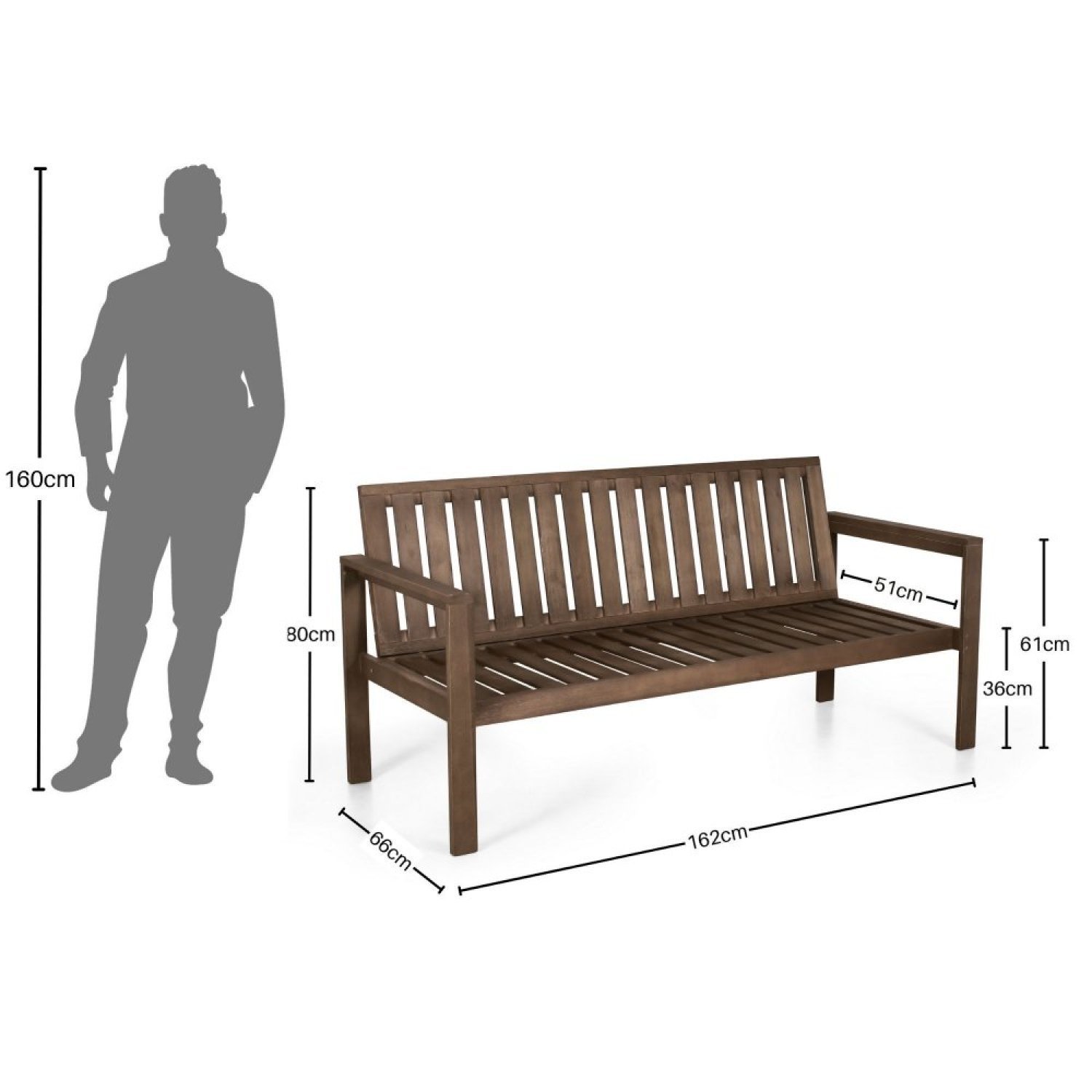Conjunto Bancos 2 e 3 Lugares com Mesa Apoio Madeira Maciça Yescasa - 4