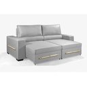 Ver imagem 3 de Sofá Retrátil e Reclinável 2.50m Estilo Estofados - Chayene com Softgel D33 Linho "prata"