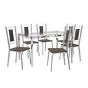 Ver imagem 1 de Conjunto de Mesa Completo com 6 Cadeiras Estofadas Cmc035cr Kappesberg Crome