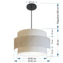 Ver imagem 2 de Lustre para Sala de Jantar Vivare Md-4396 Cúpula em Tecido 60cm