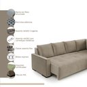 Ver imagem 3 de Sofá Andros 3 Lugares e Chaise 2,73m 