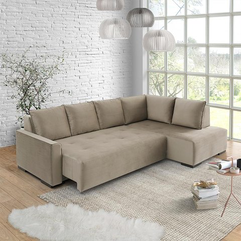 Sofá Andros 3 Lugares e Chaise 2,73m 