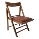 Ver imagem 1 de Cadeira Dobrável em Madeira Rústica Cor Castanho com Assento Estofado e Encosto Anatômico Preebel Co