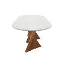 Ver imagem 4 de Mesa de Jantar Dubai Base em Madeira Maciça Tampo Oblongo - Tampo 160x90cm Branco/vidro Off-white
