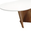 Ver imagem 5 de Mesa de Jantar Dubai Base em Madeira Maciça Tampo Oblongo - Tampo 160x90cm Branco/vidro Off-white