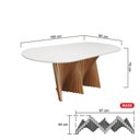 Ver imagem 2 de Mesa de Jantar Dubai Base em Madeira Maciça Tampo Oblongo - Tampo 160x90cm Branco/vidro Off-white