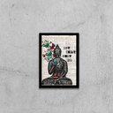 Ver imagem 1 de Quadro Buda Let That Shit Go 24x18cm - com vidro:Madeira branca