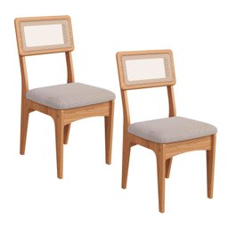 Kit 2 Cadeiras com 100% Mdf Freijó/bege Claro J20 - Dalla Costa - 2