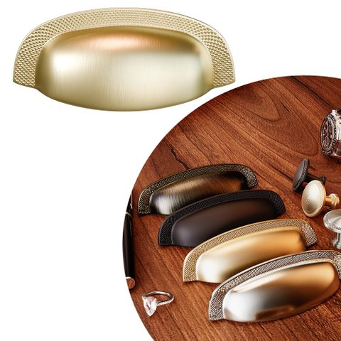 Puxador Concha Vivaro 223 - Dourado Fosco - 64mm