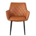 Ver imagem 4 de Kit 4 Cadeiras com Braços Marrakesh Fratini Estofado Matelassê (pu) Caramelo Base Aço Carbono