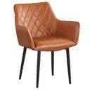 Ver imagem 2 de Kit 4 Cadeiras com Braços Marrakesh Fratini Estofado Matelassê (pu) Caramelo Base Aço Carbono