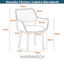 Ver imagem 6 de Kit 4 Cadeiras com Braços Marrakesh Fratini Estofado Matelassê (pu) Caramelo Base Aço Carbono