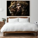 Ver imagem 1 de Quadro Decorativo Leão de Judá Jesus Cristo Sala Quarto Casa Escritório 80x120
