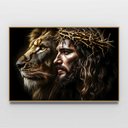 Ver imagem 3 de Quadro Decorativo Leão de Judá Jesus Cristo Sala Quarto Casa Escritório 80x120