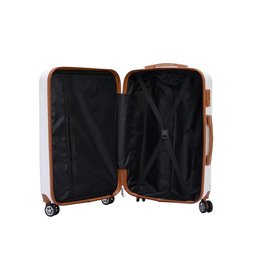 Mala de Viagem Abs Rigido Grande Bege Cadeado Senha Giro 360 - 4