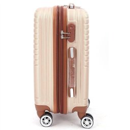 Mala de Viagem Abs Rigido Grande Bege Cadeado Senha Giro 360 - 1