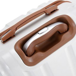 Mala de Viagem Abs Rigido Grande Bege Cadeado Senha Giro 360 - 2