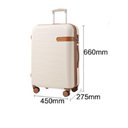Ver imagem 5 de Mala de Viagem Abs Rigido Grande Bege Cadeado Senha Giro 360