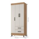 Ver imagem 3 de Guarda Roupa Solteiro com 3 Portas Vidigal Nature Off White