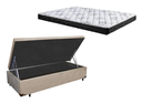 Ver imagem 1 de Cama Box Baú Solteiro Conforto Suede Bege + Colchão Solteiro Conforto Espuma D23 com Eps 24x88x188