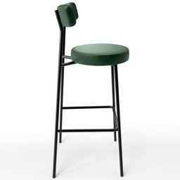 Kit 06 Banquetas Altas Sala De Jantar Estrutura Em Aço Milão F01 Couríssimo Verde Musgo - Lyam - 7