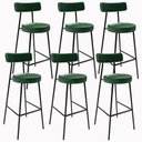 Ver imagem 1 de Kit 06 Banquetas Altas Sala De Jantar Estrutura Em Aço Milão F01 Couríssimo Verde Musgo - Lyam
